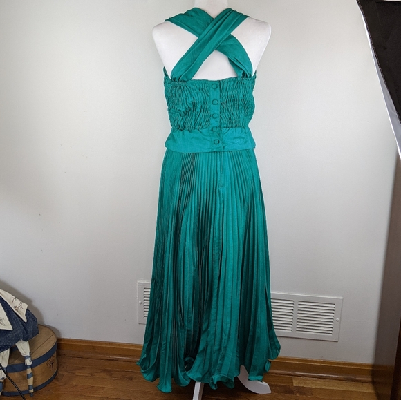 Vintage 80s Parigi Jewel Green Matching Skirt Set - Picture 2 of 12